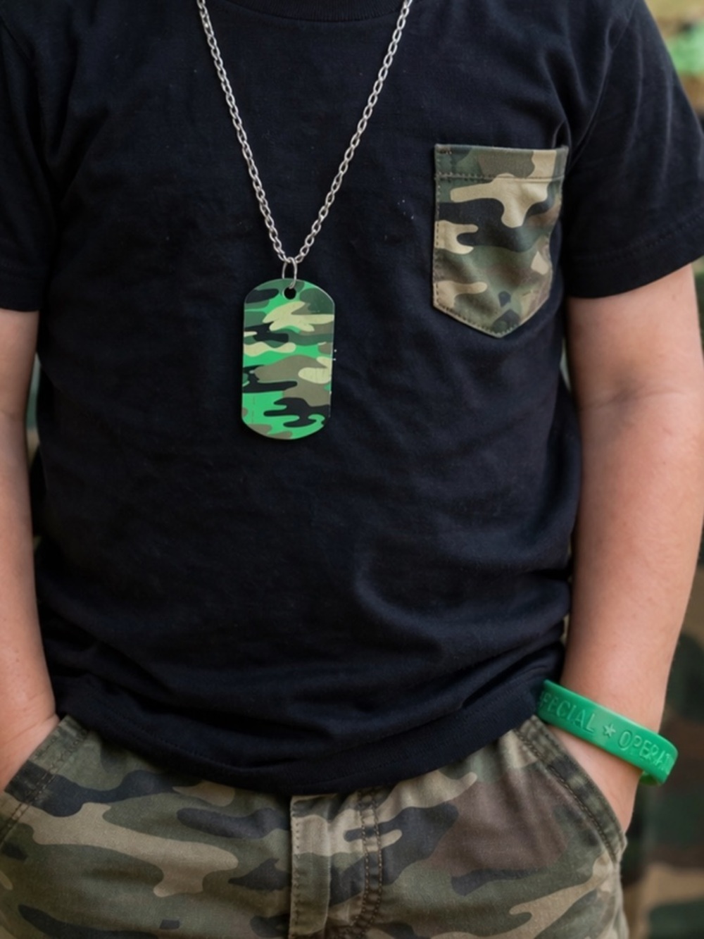 Camouflage Bracelet and Dogtag